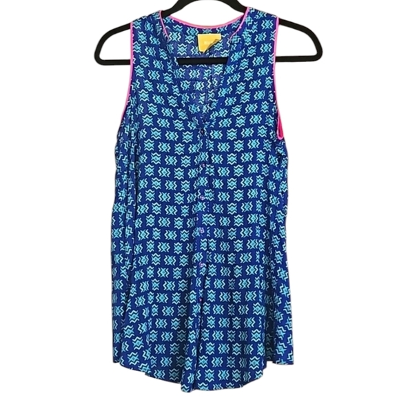 Anthropologie Maeve sleeveless Rayon print button up blouse. Size 2 - Picture 1 of 7